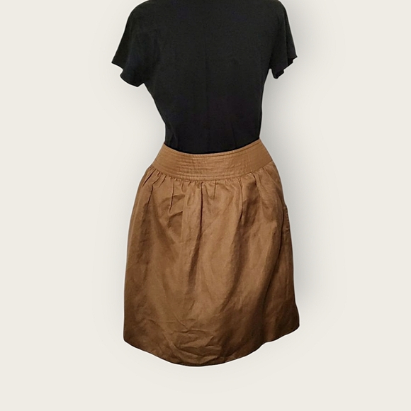 J.Crew Camel A-line Linen Mini Skirt - Picture 4 of 5